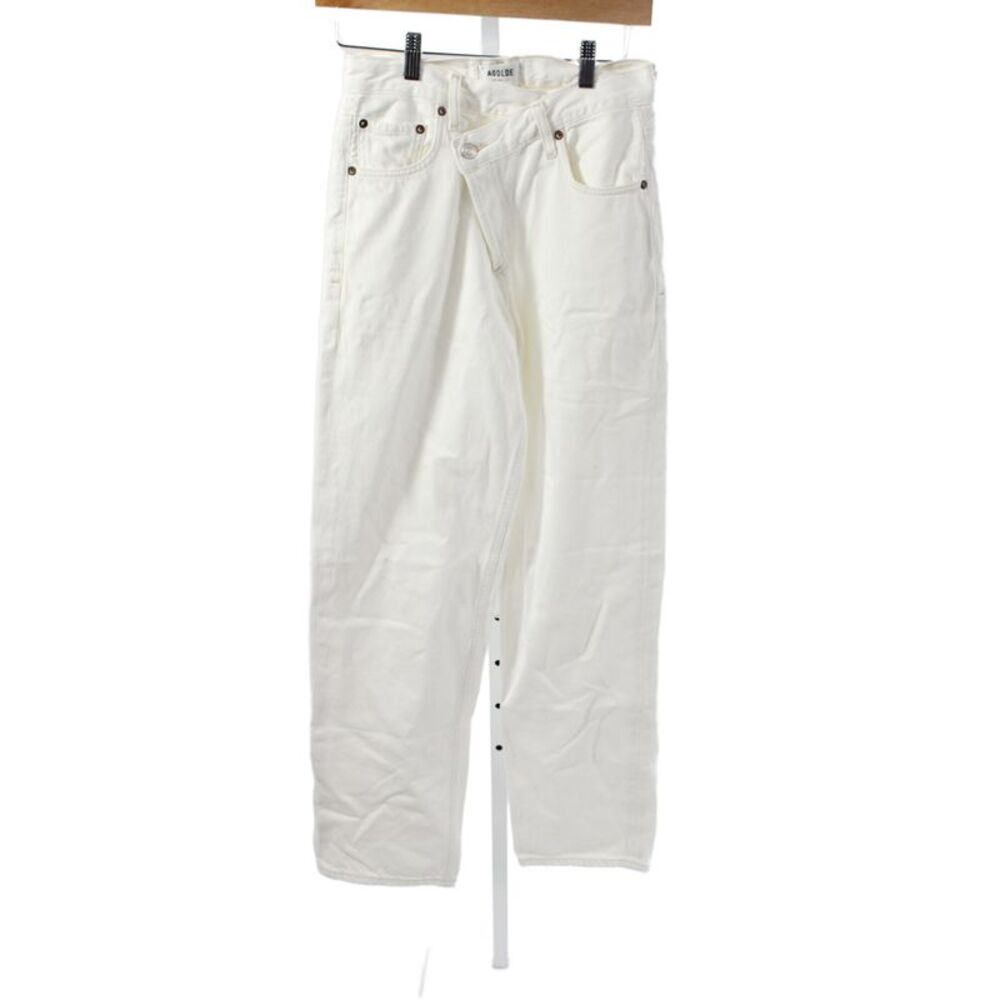 Agolde Womens Straight Jeans White High Rise 100% Cotton Size 23